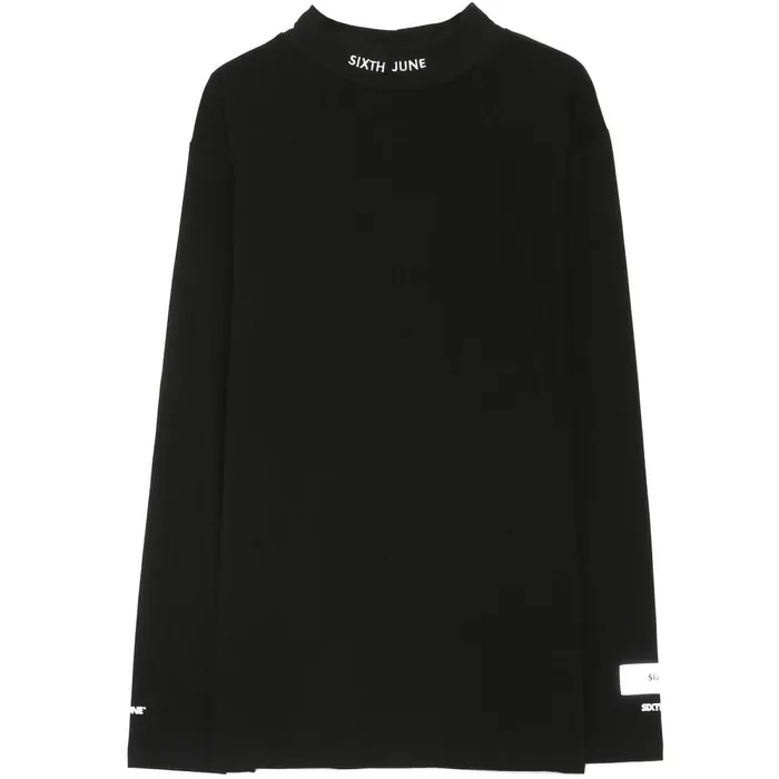 Men Sixth June Paris Tops Logo High Collar Tshirt Black