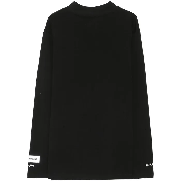 Men Sixth June Paris Tops Logo High Collar Tshirt Black Men Sixth June Paris Tops Logo High Collar Tshirt Black