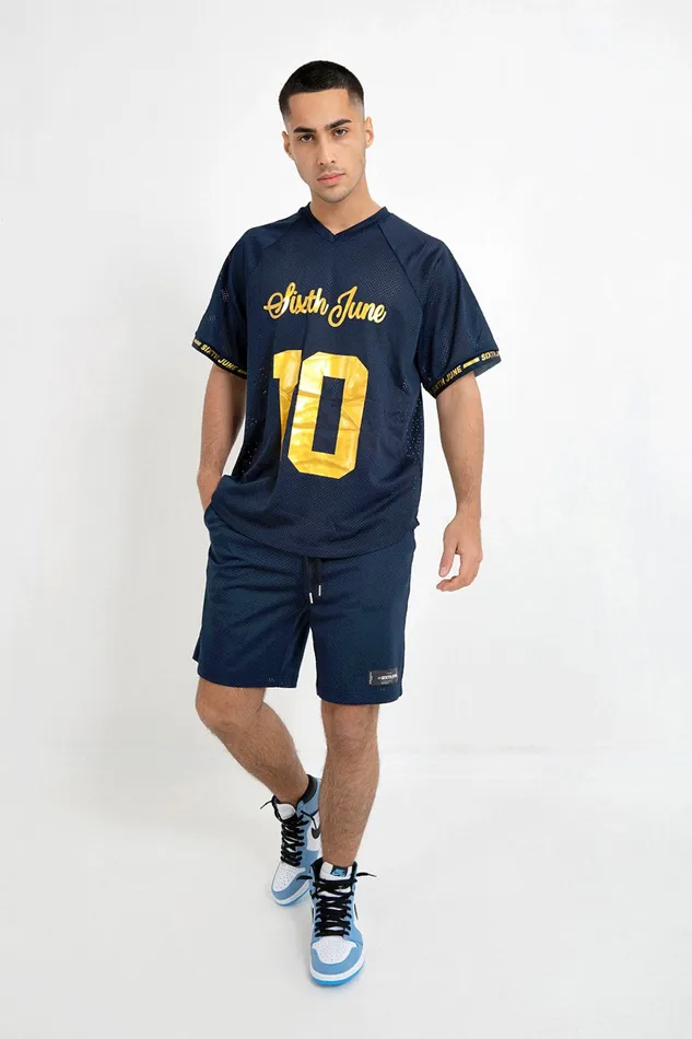Men Sixth June Paris Tops Mesh Logo Brand 10 Tshirt Blue Men Sixth June Paris Tops Mesh Logo Brand 10 Tshirt Blue