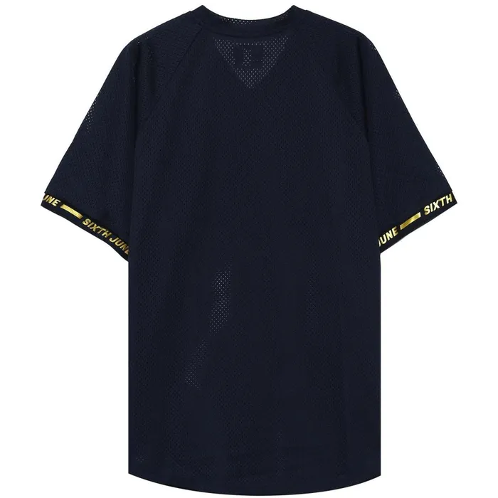 Men Sixth June Paris Tops Mesh Logo Brand 10 Tshirt Blue Men Sixth June Paris Tops Mesh Logo Brand 10 Tshirt Blue