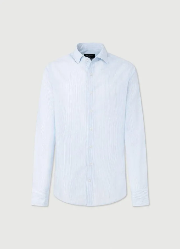 Men Slim Fit Fine Stripe Shirt Bluewhite Hackett London Shirts