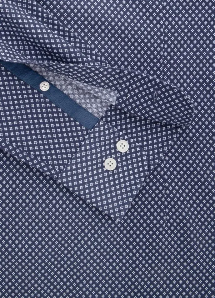 Men Slim Fit Floral Shirt Navy Hackett London Shirts