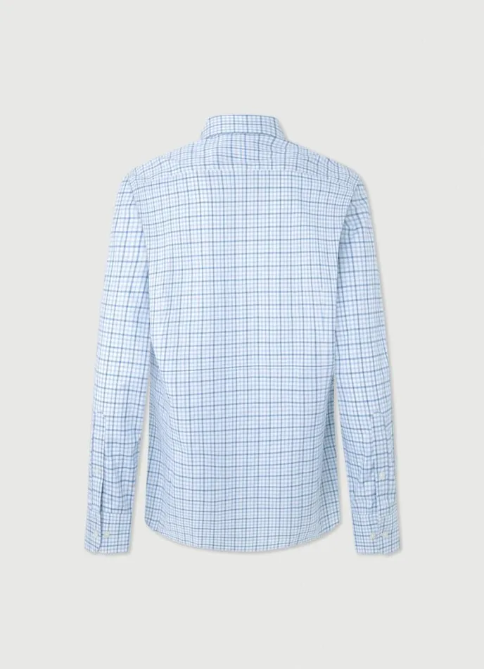 Men Slim Fit Gingham Check Shirt Navyblue Hackett London Shirts