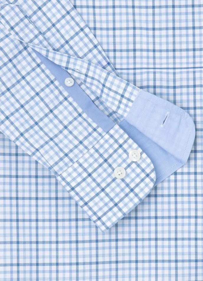 Men Slim Fit Gingham Check Shirt Navyblue Hackett London Shirts