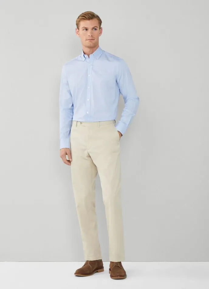 Men Slim Fit Gingham Shirt Sky Blue Hackett London Shirts