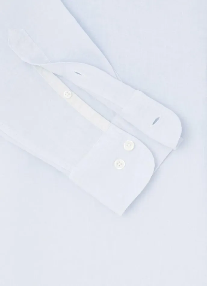 Men Slim Fit Linen Shirt Sky Blue Hackett London Shirts
