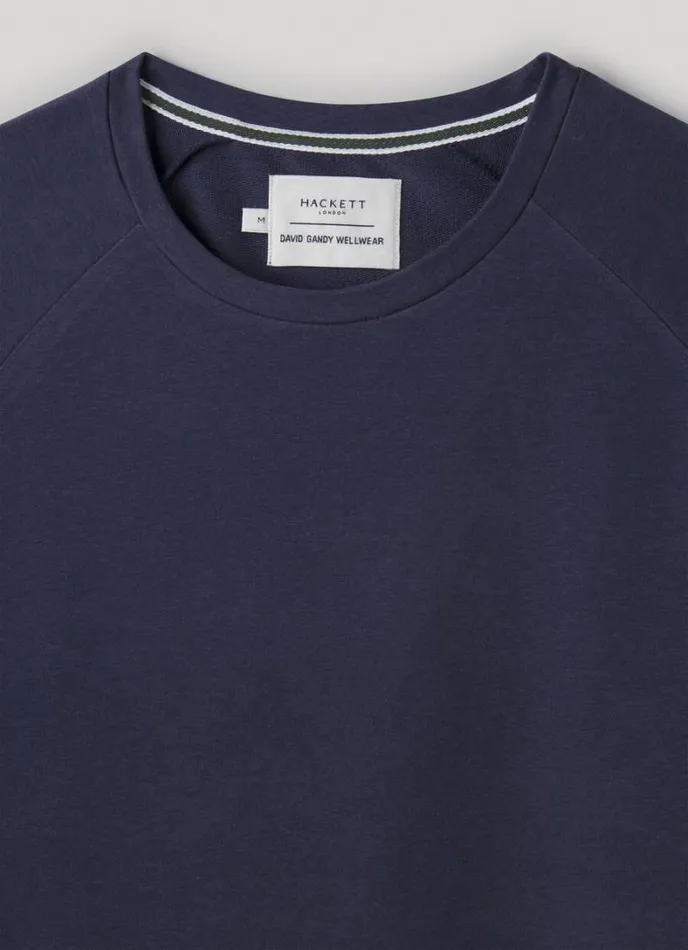 Men Slim Fit Long Sleeve TShirt Navy Hackett London Homewear
