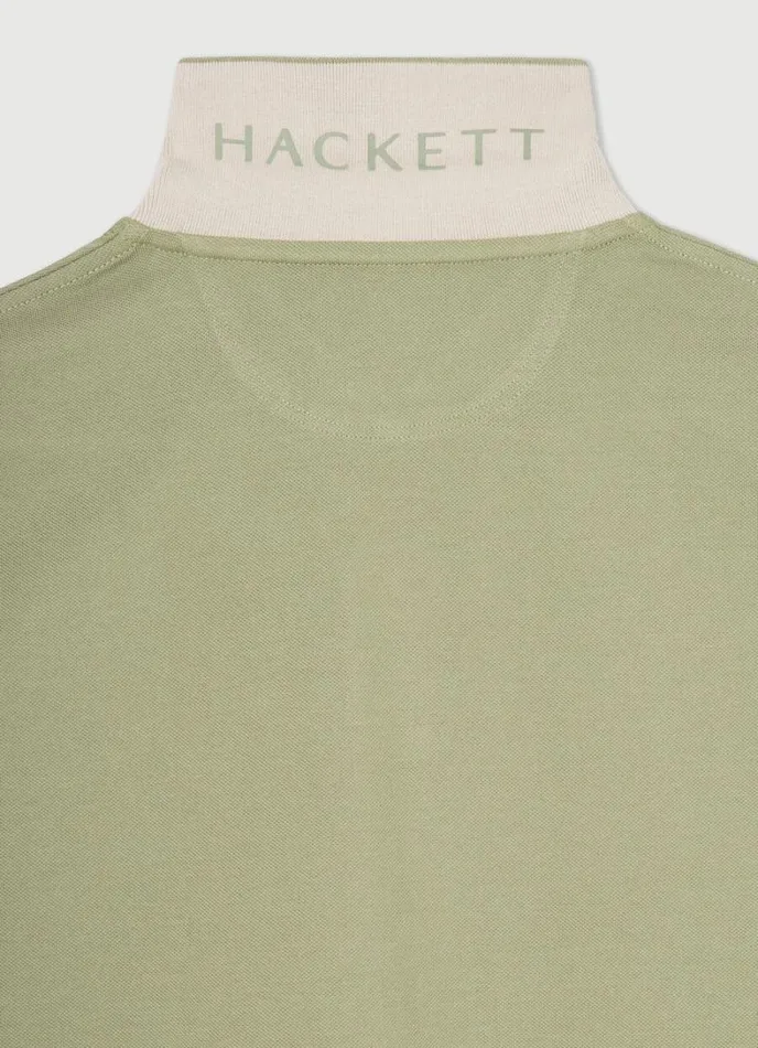 Men Slim Fit Pique Polo Shirt Seagrass Green Hackett London Polo Shirts