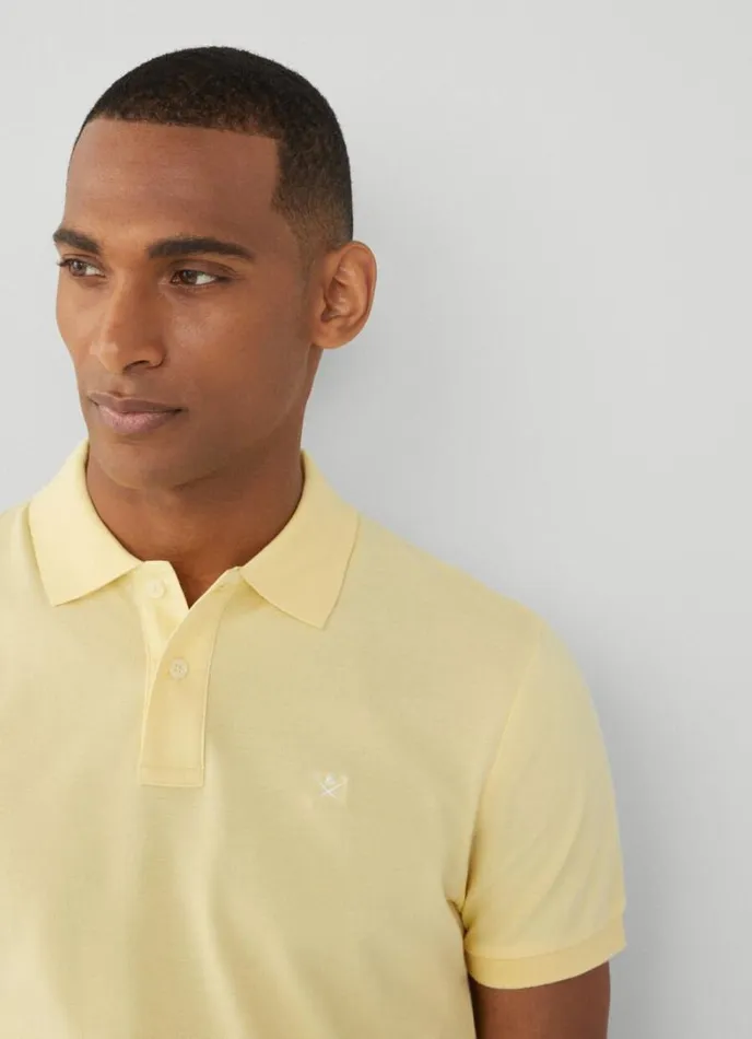 Men Slim Fit Pique Polo Shirt Soft Yellow Hackett London Polo Shirts