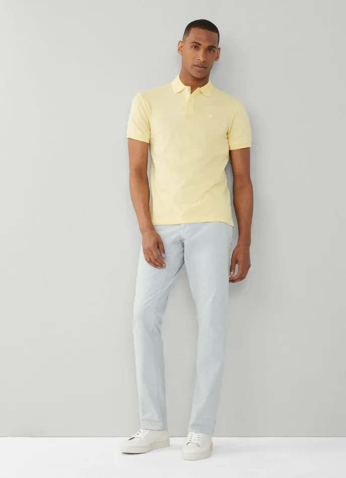 Men Slim Fit Pique Polo Shirt Soft Yellow Hackett London Polo Shirts