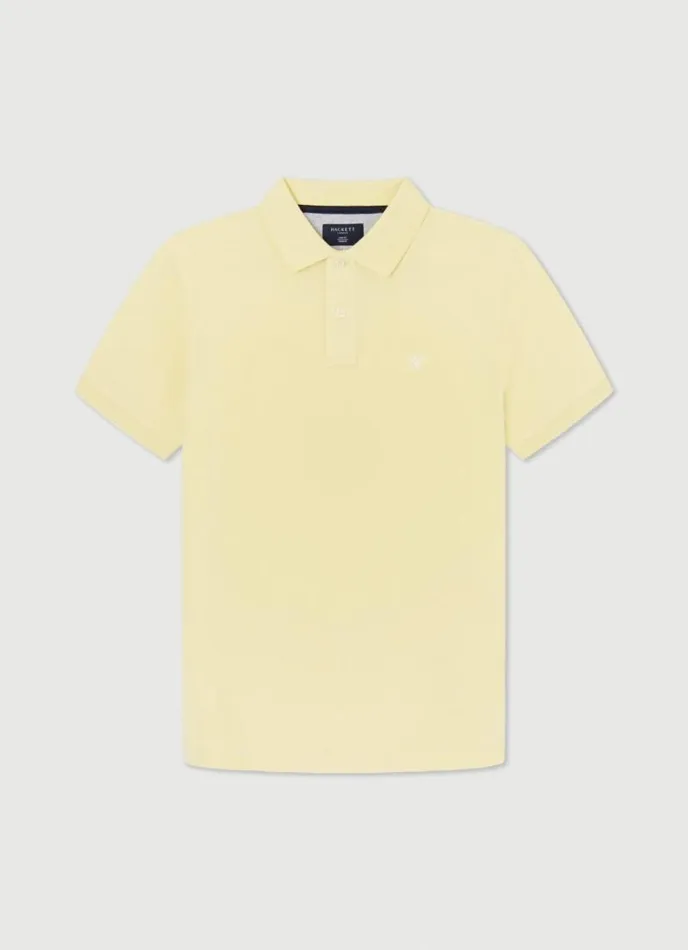 Men Slim Fit Pique Polo Shirt Soft Yellow Hackett London Polo Shirts
