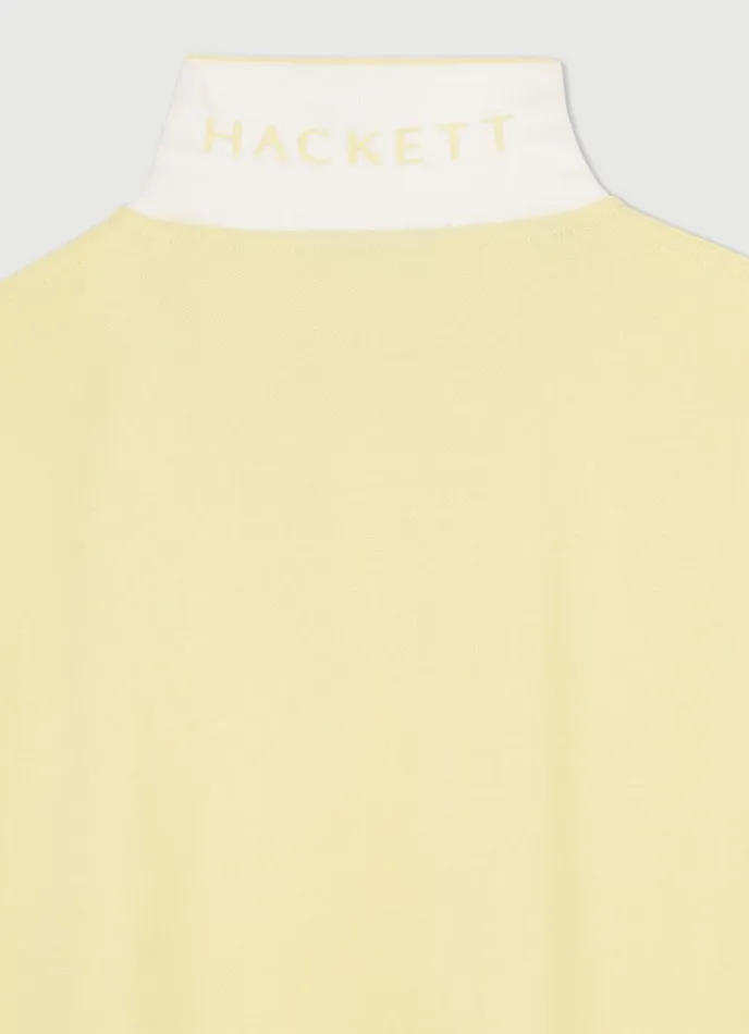 Men Slim Fit Pique Polo Shirt Soft Yellow Hackett London Polo Shirts