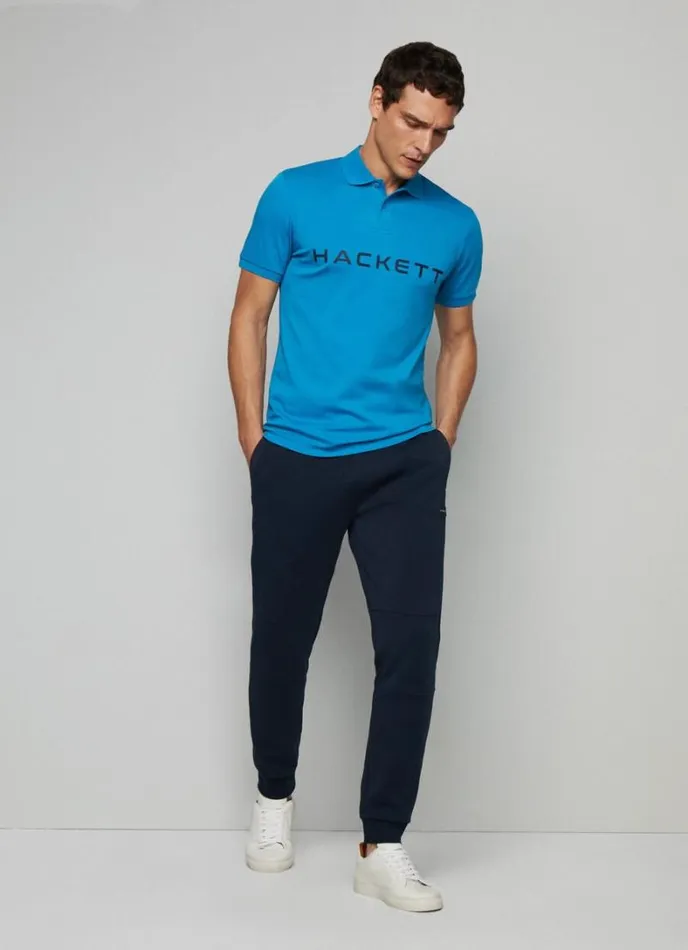 Men Slim Fit Stretch Polo Shirt Hypa Blue Hackett London Polo Shirts