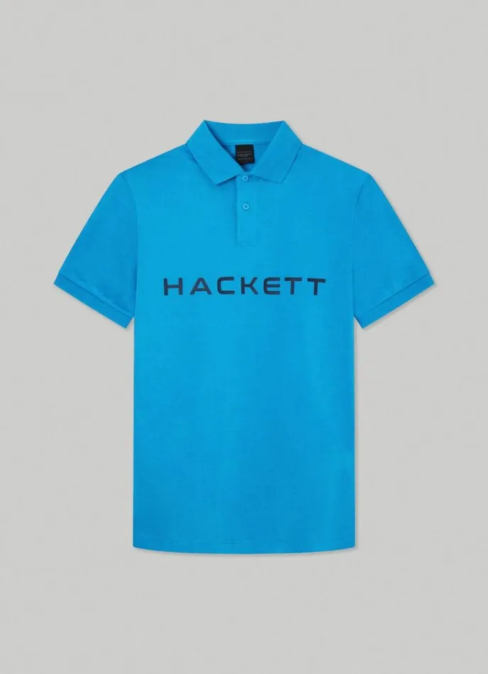 Men Slim Fit Stretch Polo Shirt Hypa Blue Hackett London Polo Shirts