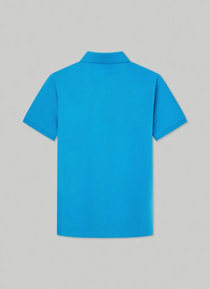 Men Slim Fit Stretch Polo Shirt Hypa Blue Hackett London Polo Shirts