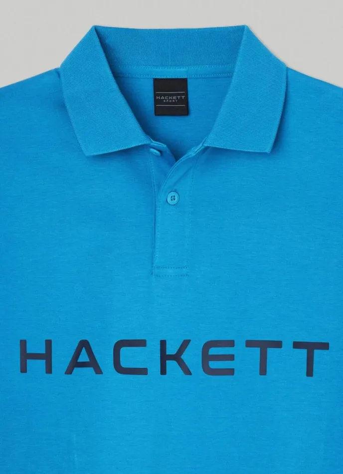 Men Slim Fit Stretch Polo Shirt Hypa Blue Hackett London Polo Shirts