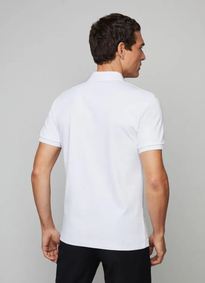 Men Slim Fit Stretch Polo Shirt White Hackett London Polo Shirts