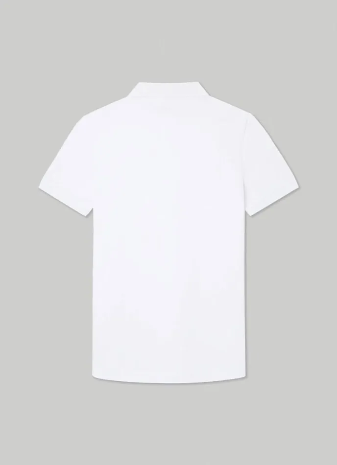 Men Slim Fit Stretch Polo Shirt White Hackett London Polo Shirts