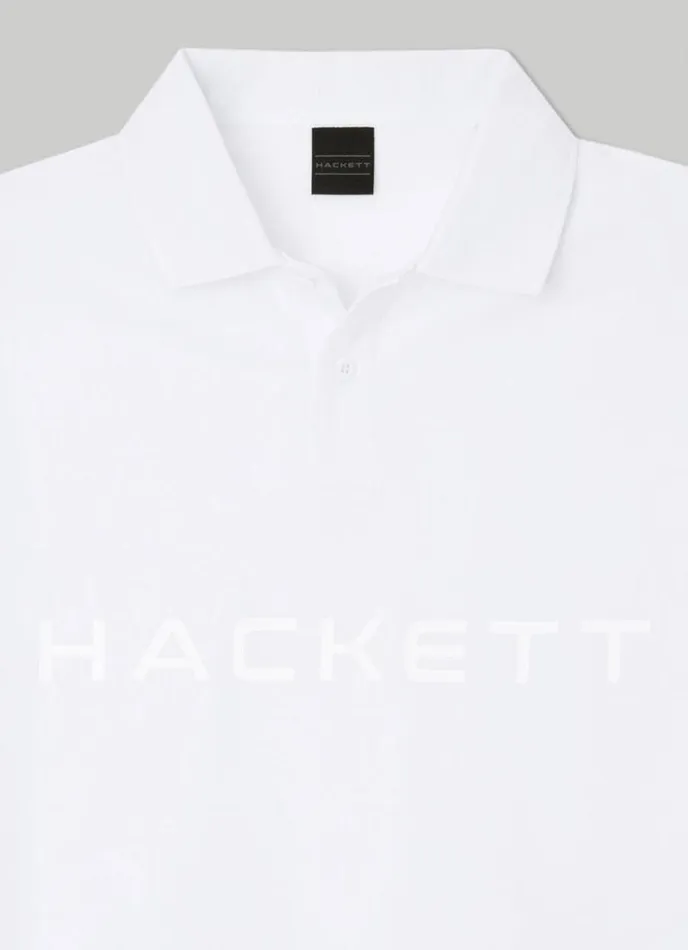 Men Slim Fit Stretch Polo Shirt White Hackett London Polo Shirts