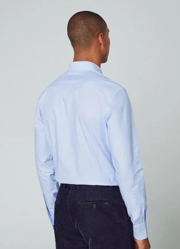 Men Slim Fit Stretch Shirt Sky Blue Hackett London Shirts