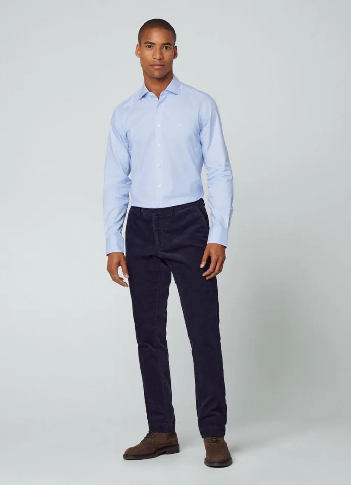 Men Slim Fit Stretch Shirt Sky Blue Hackett London Shirts