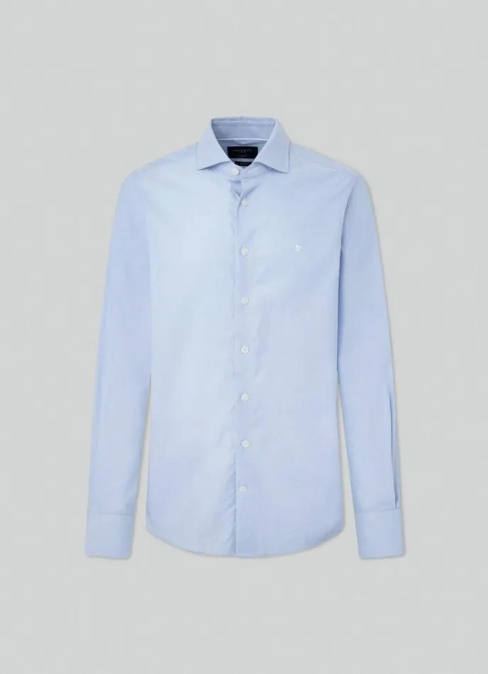 Men Slim Fit Stretch Shirt Sky Blue Hackett London Shirts