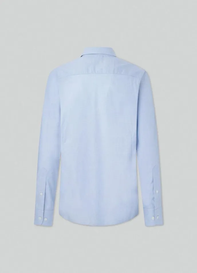 Men Slim Fit Stretch Shirt Sky Blue Hackett London Shirts