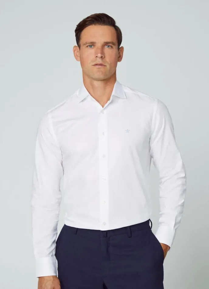 Men Slim Fit Stretch Shirt White Hackett London Shirts
