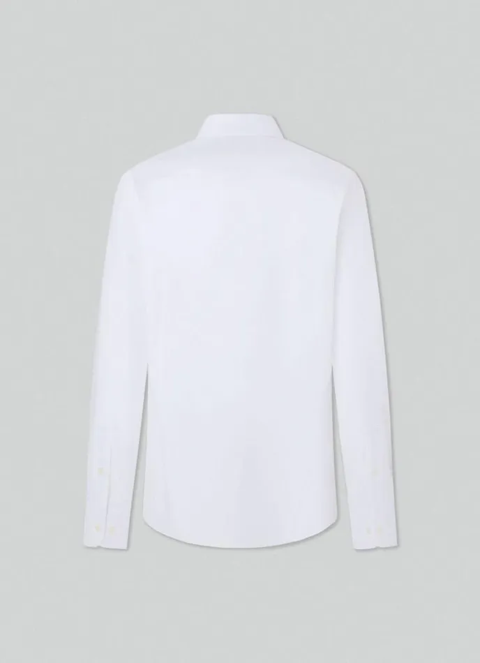 Men Slim Fit Stretch Shirt White Hackett London Shirts