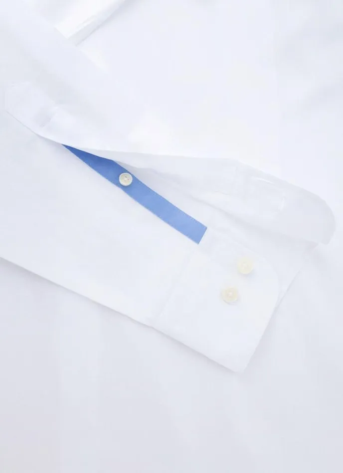 Men Slim Fit Stretch Shirt White Hackett London Shirts