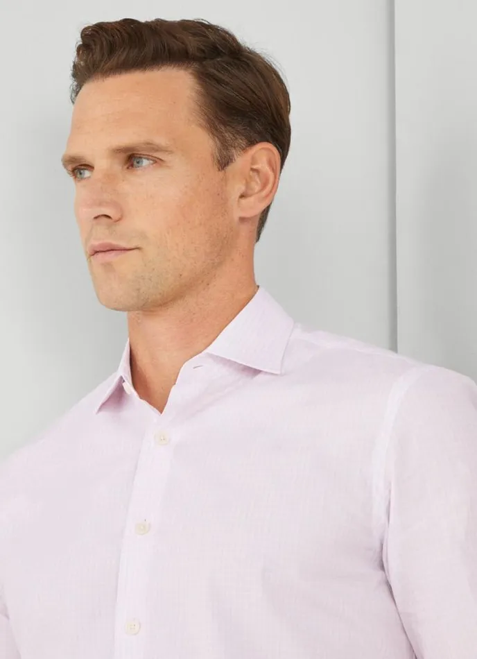 Men Slim Fit Striped Shirt Bluepink Hackett London Shirts
