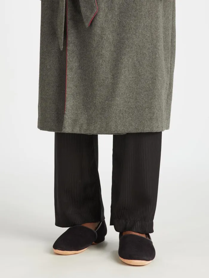 MenSlippers Slippers Crawford Suede Sheepskin Black Derek Rose Slippers