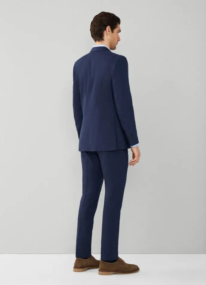 Men Stretch Linen Suit Navy Hackett London Suits