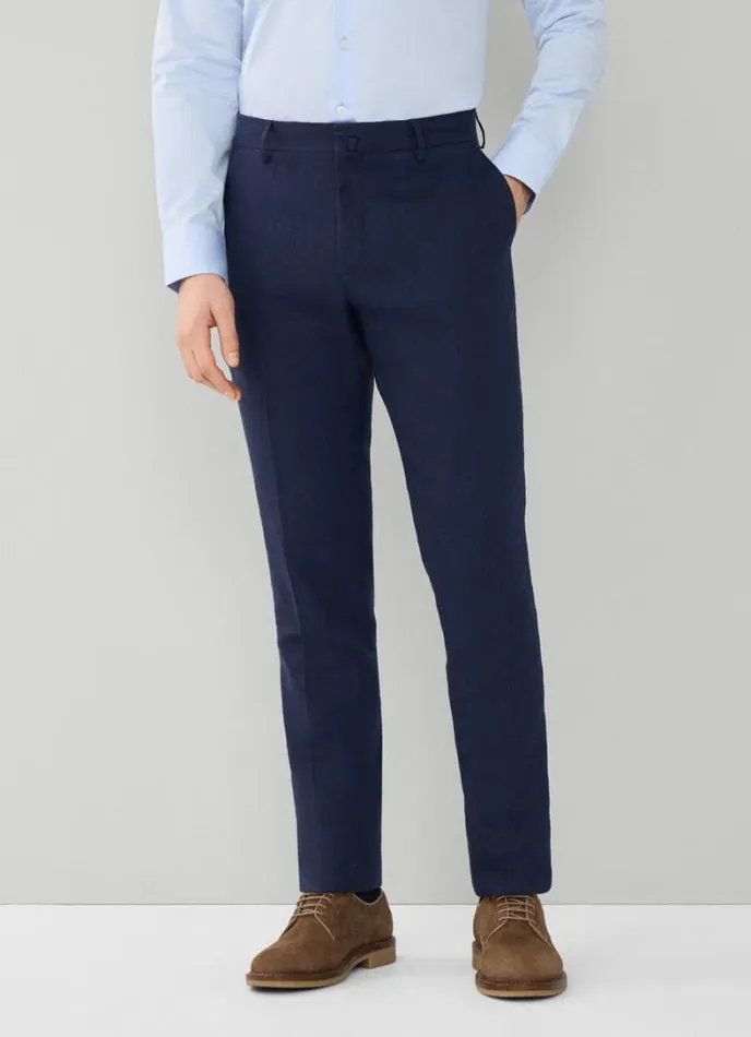 Men Stretch Linen Suit Navy Hackett London Suits