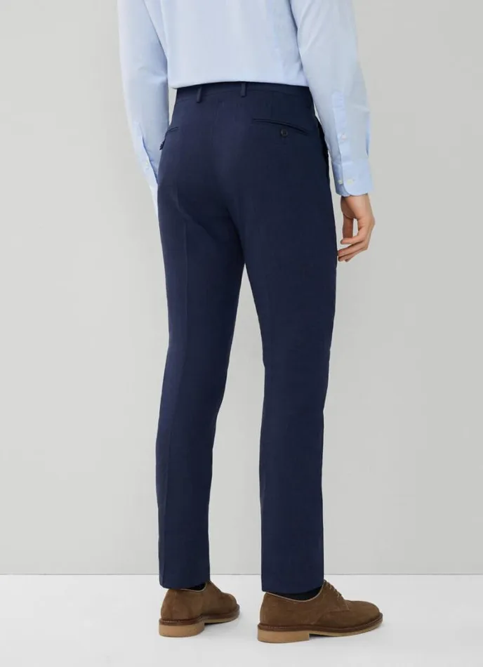 Men Stretch Linen Suit Navy Hackett London Suits