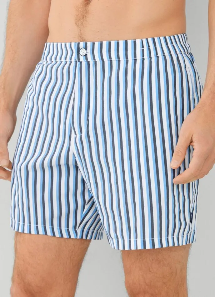 Men Striped Swim Shorts Navy Hackett London Swimwear