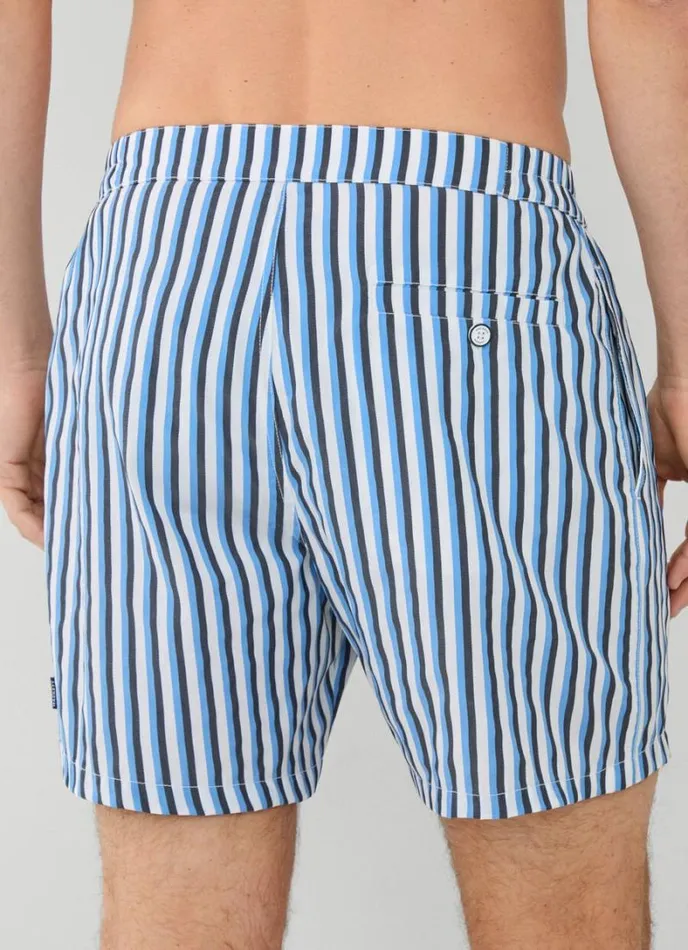 Men Striped Swim Shorts Navy Hackett London Swimwear