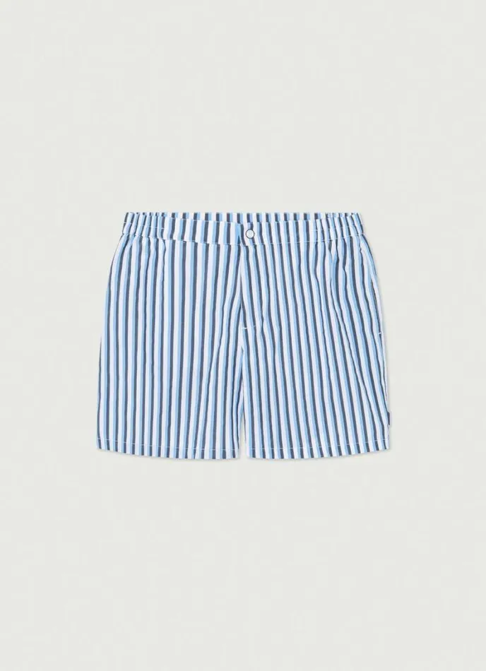 Men Striped Swim Shorts Navy Hackett London Swimwear