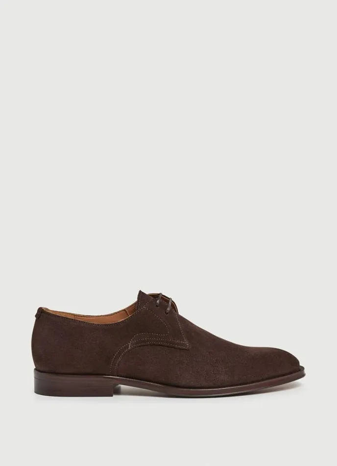 Men Suede Bluchers Chocolate Brown Hackett London Casual Shoes