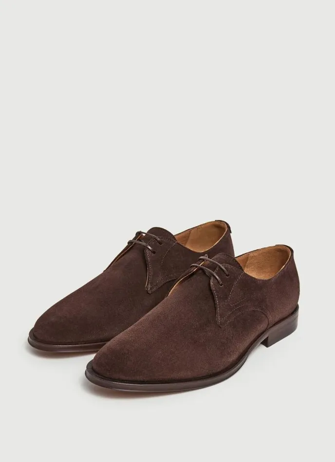 Men Suede Bluchers Chocolate Brown Hackett London Casual Shoes
