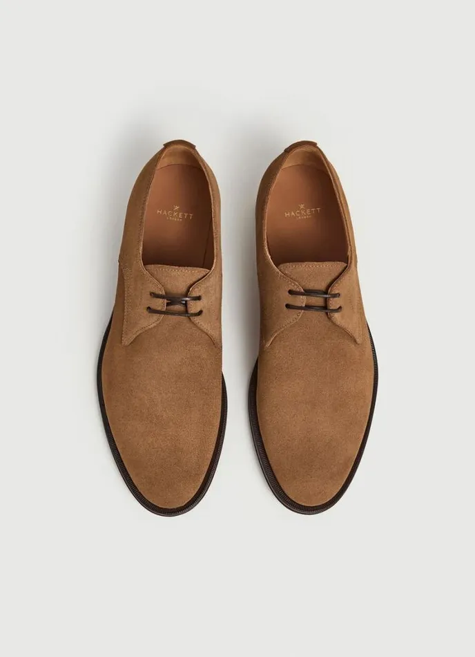 Men Suede Bluchers Sand Beige Hackett London Casual Shoes
