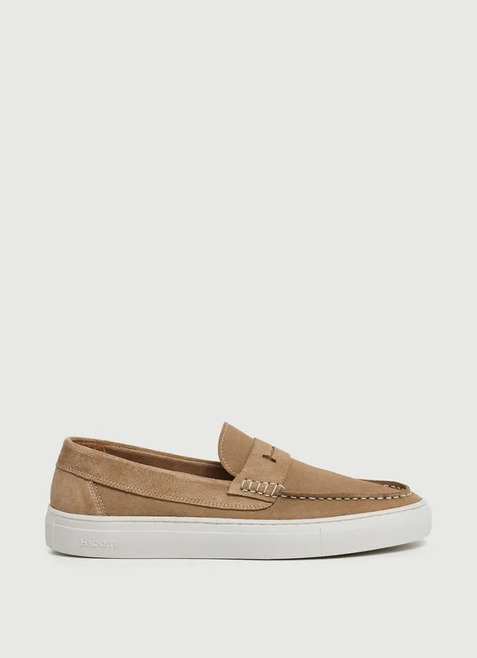 Men Suede Hybrid Shoes Sand Beige Hackett London Trainers