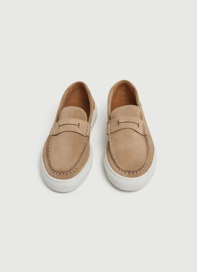 Men Suede Hybrid Shoes Sand Beige Hackett London Trainers