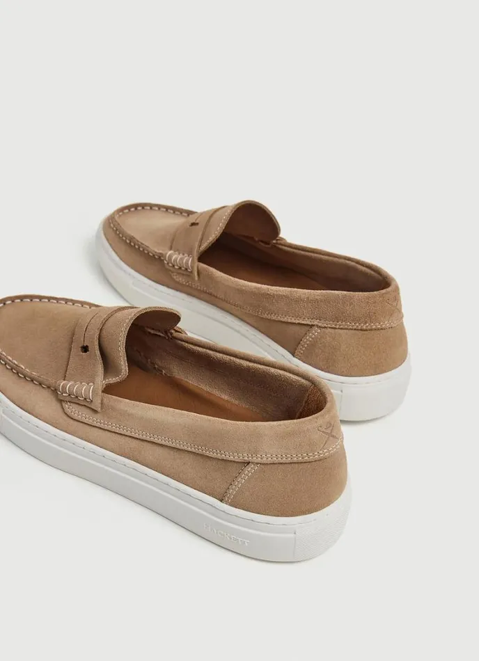 Men Suede Hybrid Shoes Sand Beige Hackett London Trainers
