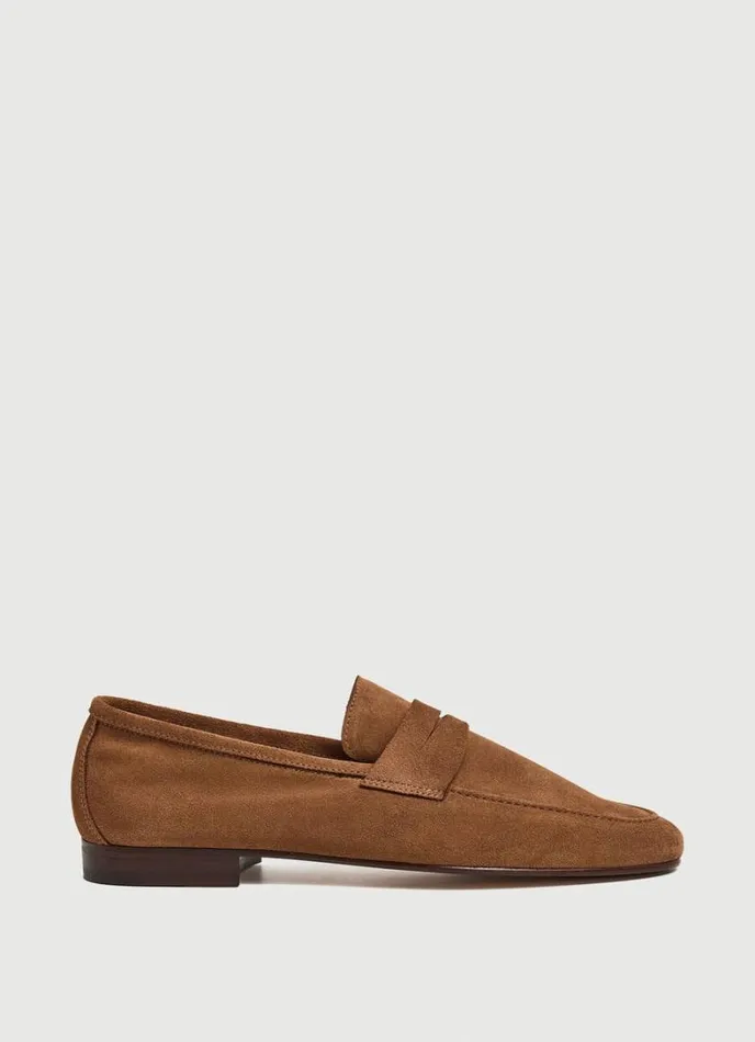 Men Suede Moccasins Cognac Brown Hackett London Casual Shoes
