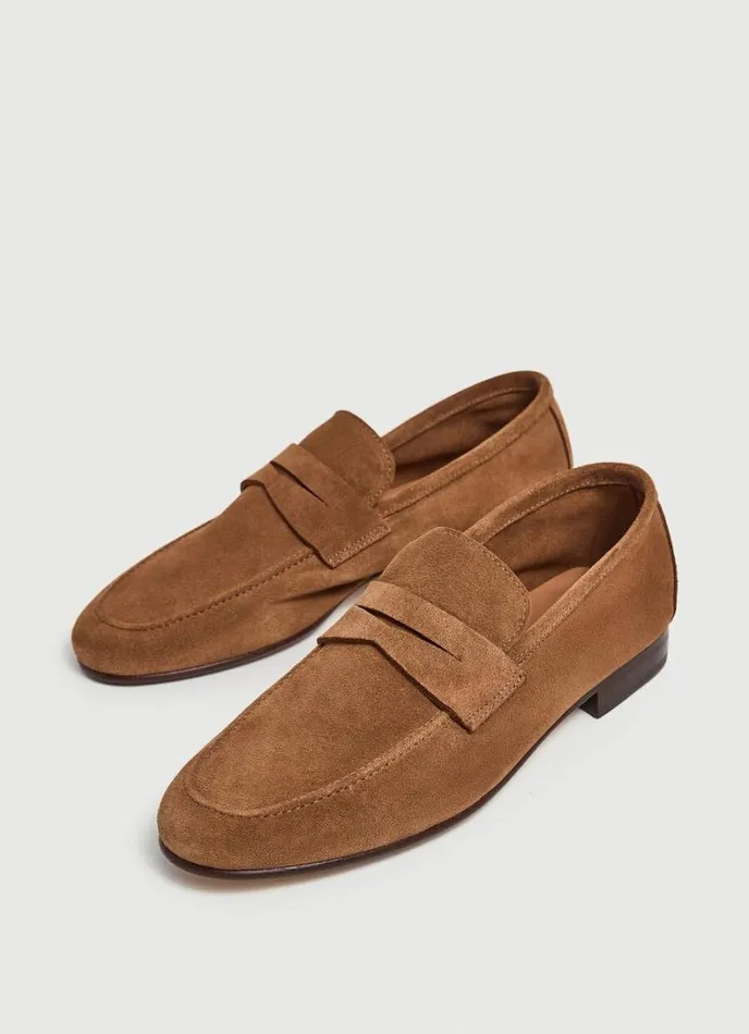 Men Suede Moccasins Cognac Brown Hackett London Casual Shoes