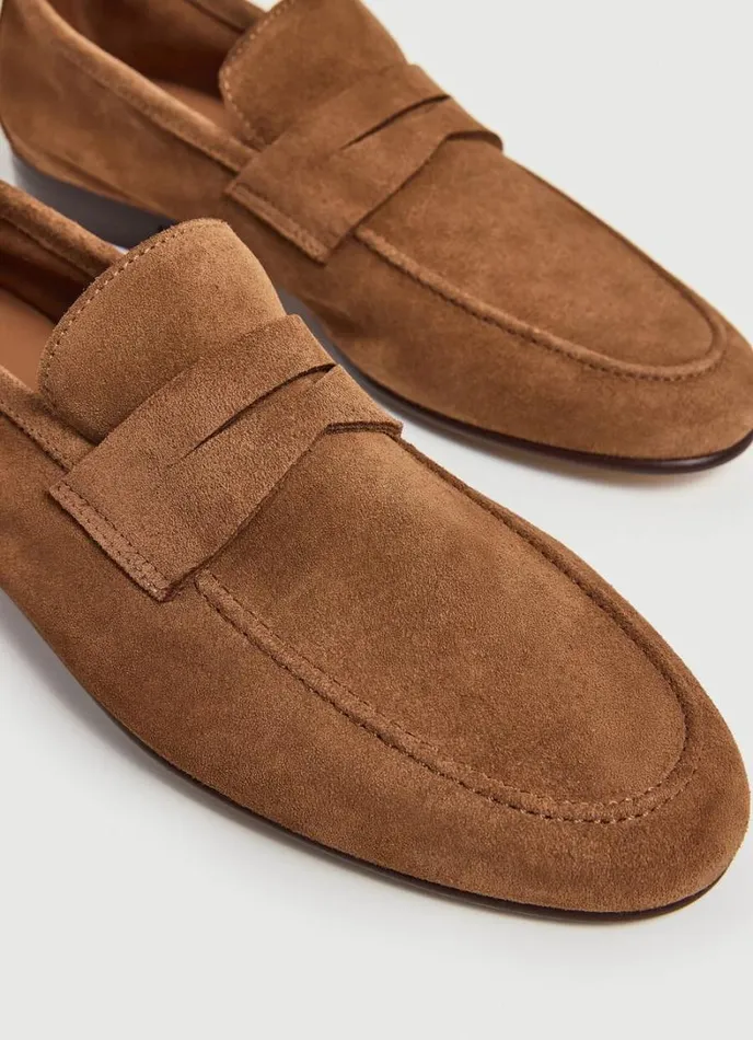 Men Suede Moccasins Cognac Brown Hackett London Casual Shoes