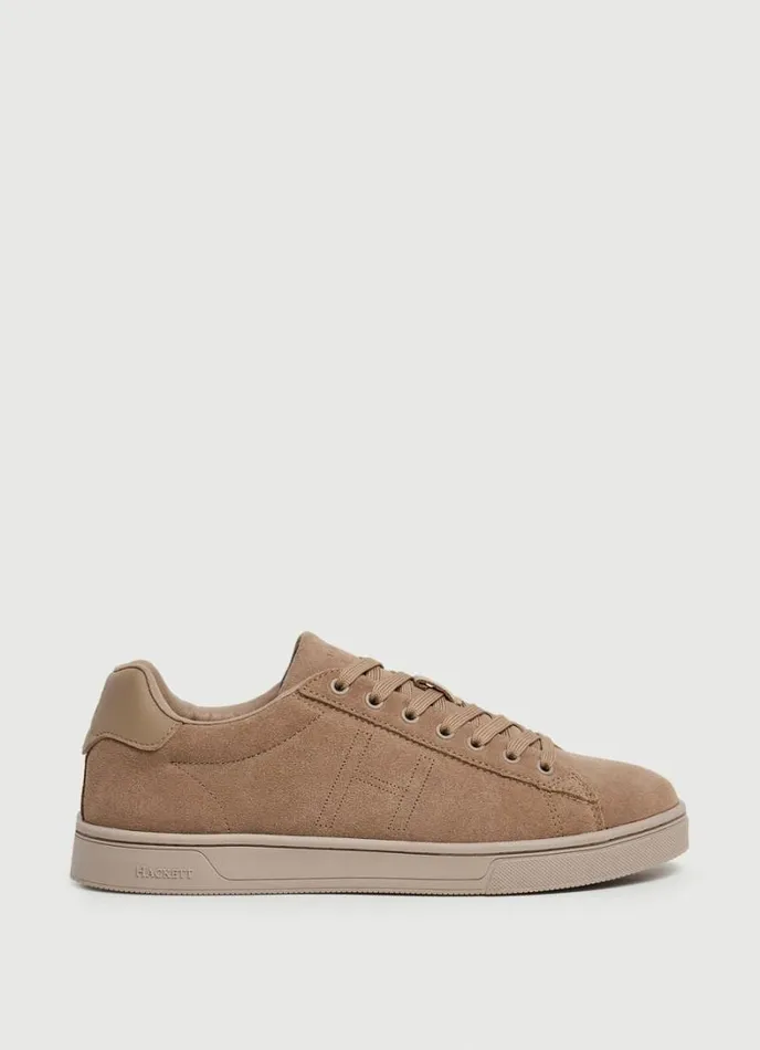 Men Suede Trainers Sand Beige Hackett London Trainers