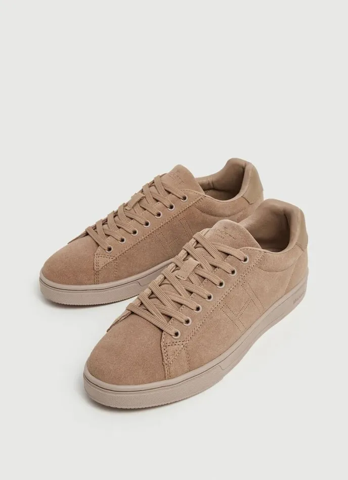 Men Suede Trainers Sand Beige Hackett London Trainers