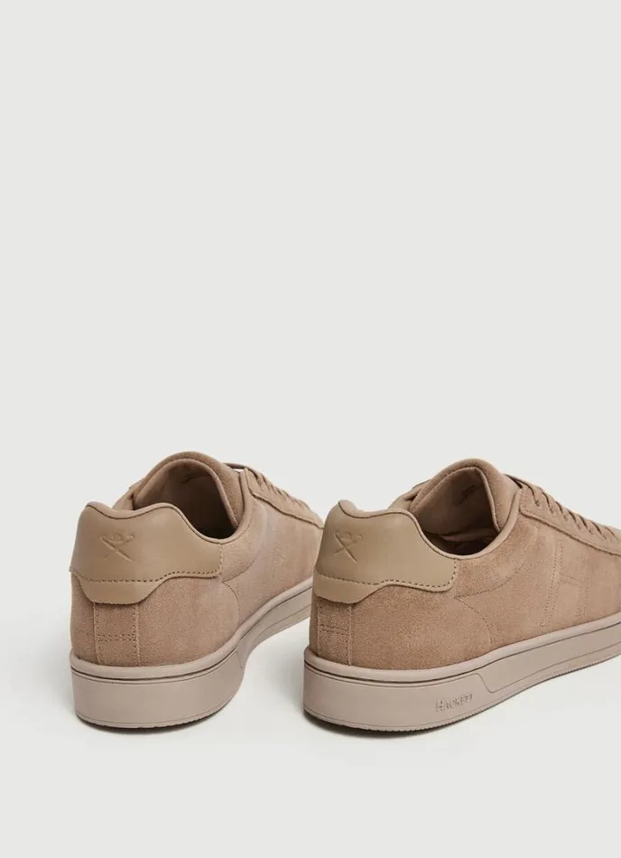 Men Suede Trainers Sand Beige Hackett London Trainers